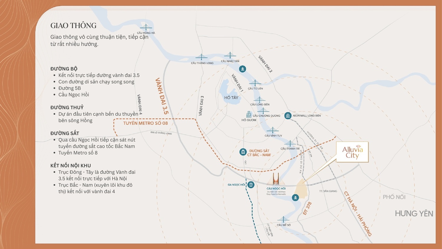 Kết nối vùng từ vị trí chung cư Alluvia City